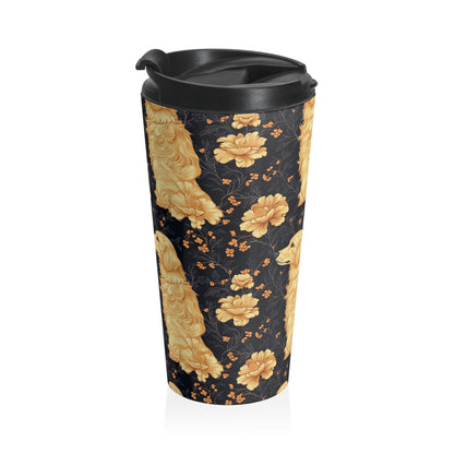 Golden Paws Floral Frenchie Stainless Steel Travel Mug