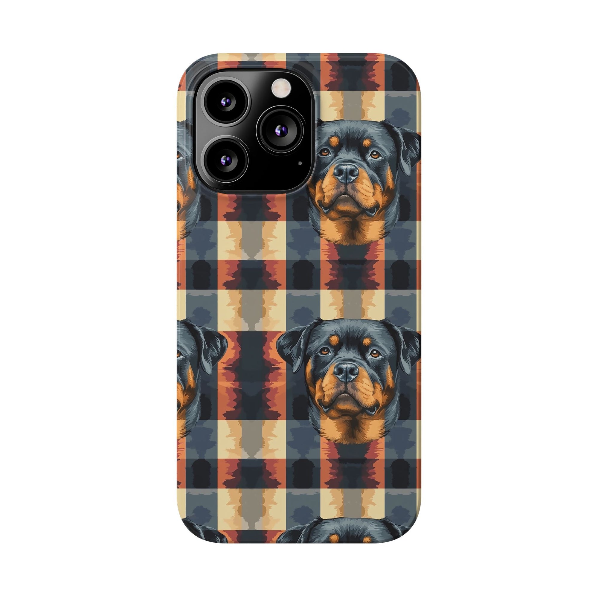 Pawsome Rottweiler Royalty Plaid Slim Phone Cases