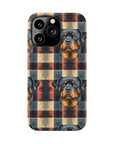 Pawsome Rottweiler Royalty Plaid Slim Phone Cases