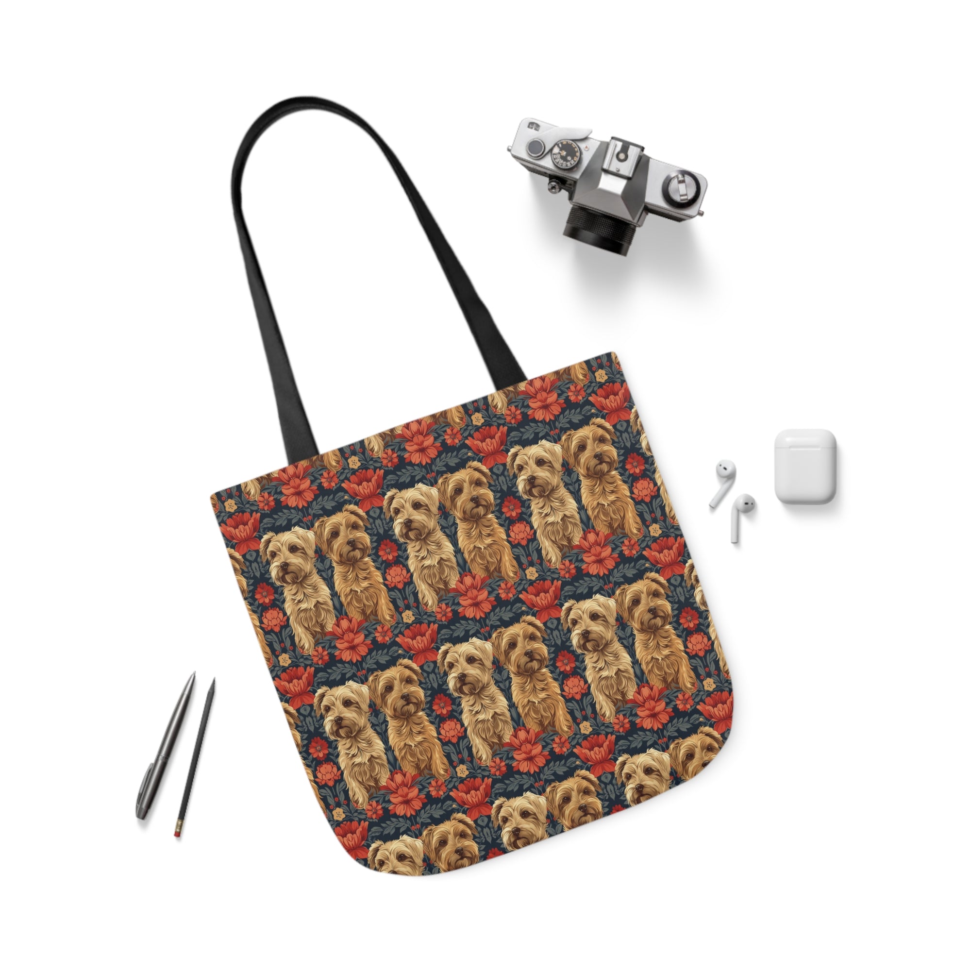 Yorkie Charm Twins Canvas Tote Bag