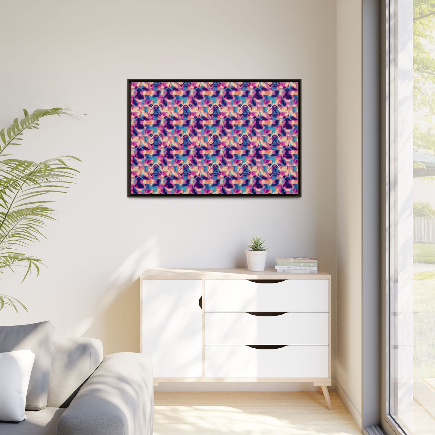 Dazzling Bulldog Chic Matte Canvas, Framed