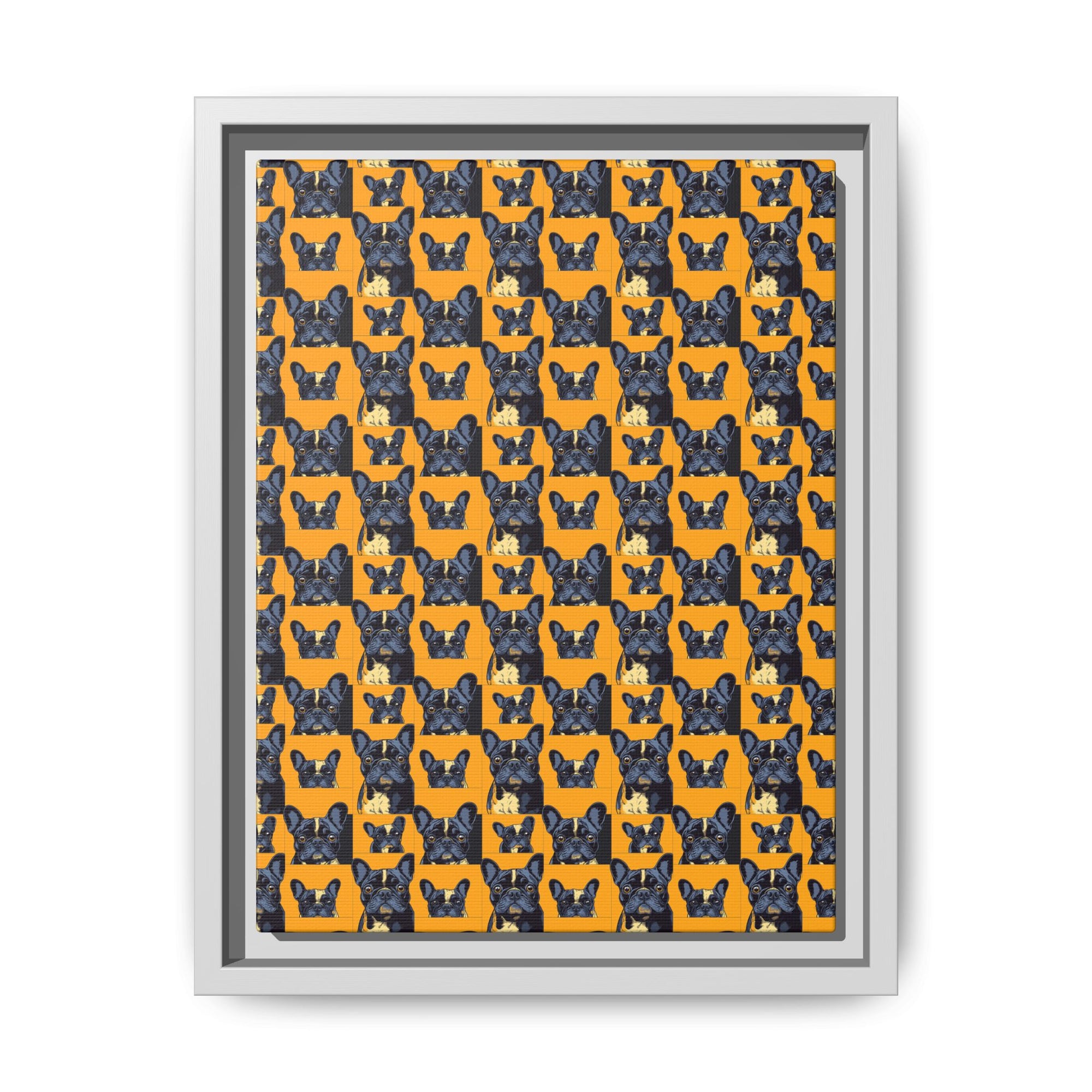 Frenchie Pawsitively Pawsome Peek-a-Boo Perfection Matte Canvas, Framed