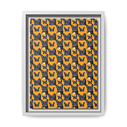 Frenchie Pawsitively Pawsome Peek-a-Boo Perfection Matte Canvas, Framed