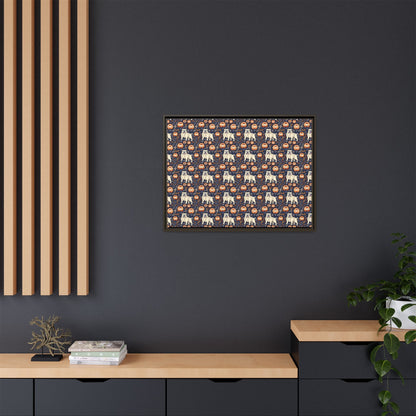 Bulldog Blossom Bonanza Matte Canvas, Framed