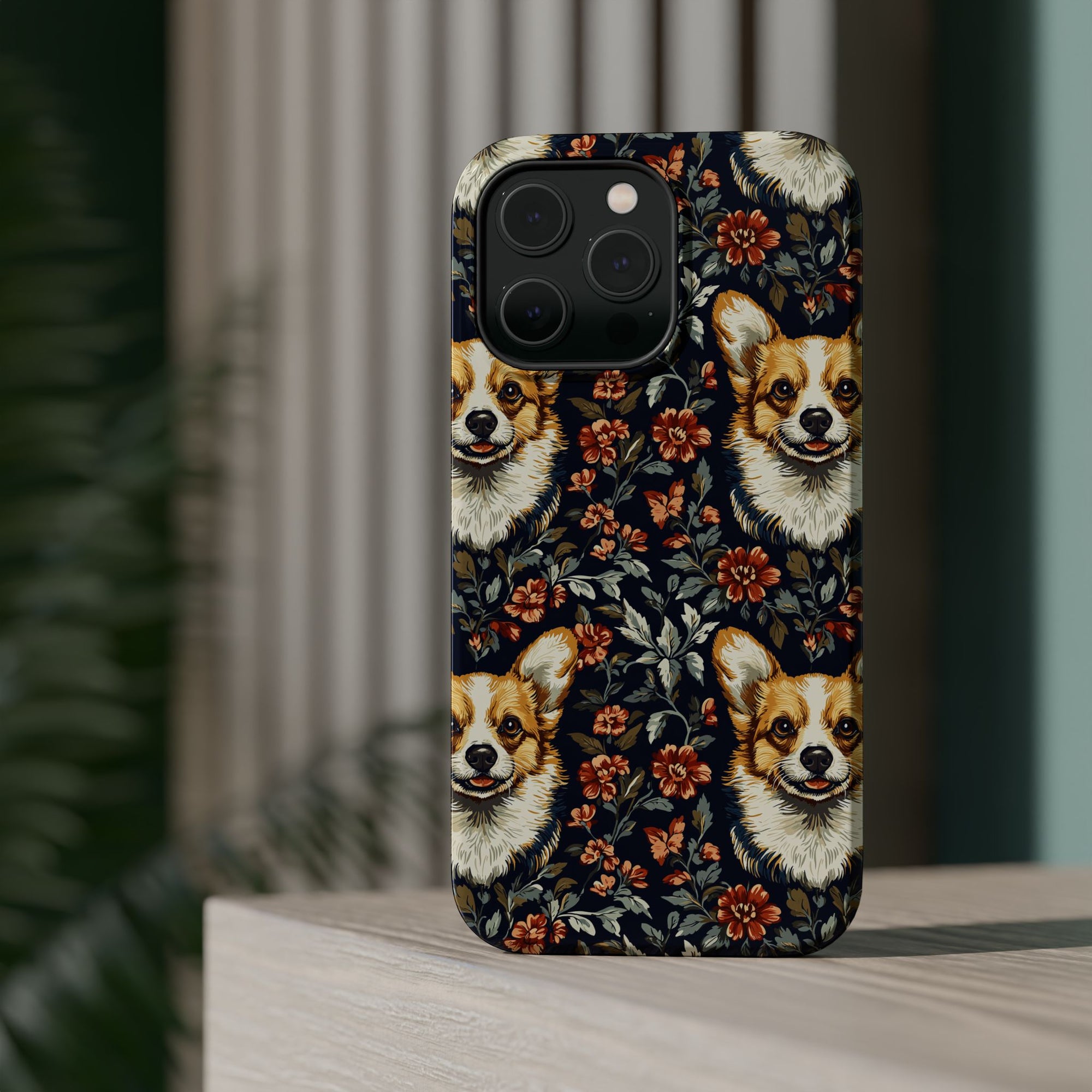 Floofy Corgi Blossom Blast Magnetic Tough Cases