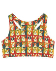 Corgi Chic Popart Pup Seamless Sports Bra