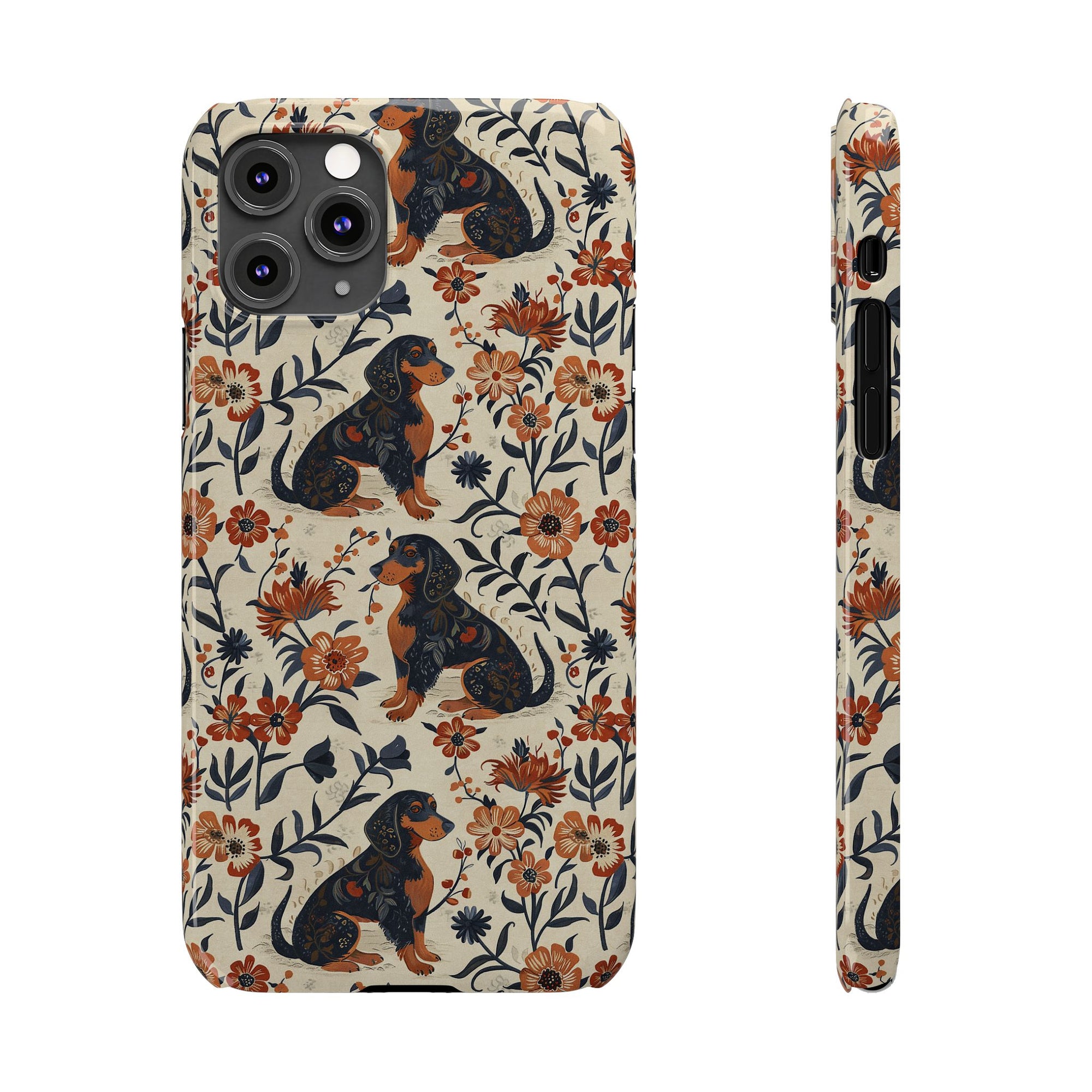 Blossoming Dachshunds Delight Slim Phone Cases