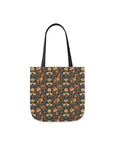 Dazzling Dachsund Blossoms & Foliage Canvas Tote Bag