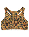 Autumnal German Shepherd Glamour Seamless Sports Bra