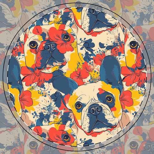 Bloom Pup Frenchietastic Splatter Ceramic Coaster