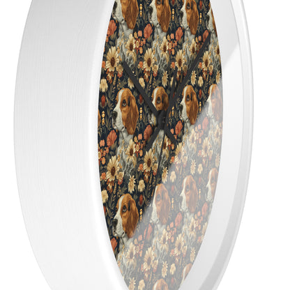 Beagle Blossoms Wall Clock