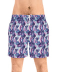 Funky Geometric Boxerista Men's Mid-Length Swim Shorts