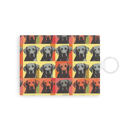 Whimsical Warhol Labrador Leather Card Holder