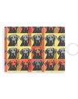 Whimsical Warhol Labrador Leather Card Holder