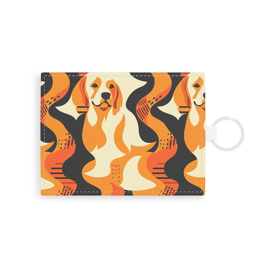 Golden Woof Abstract Glamour Leather Card Holder