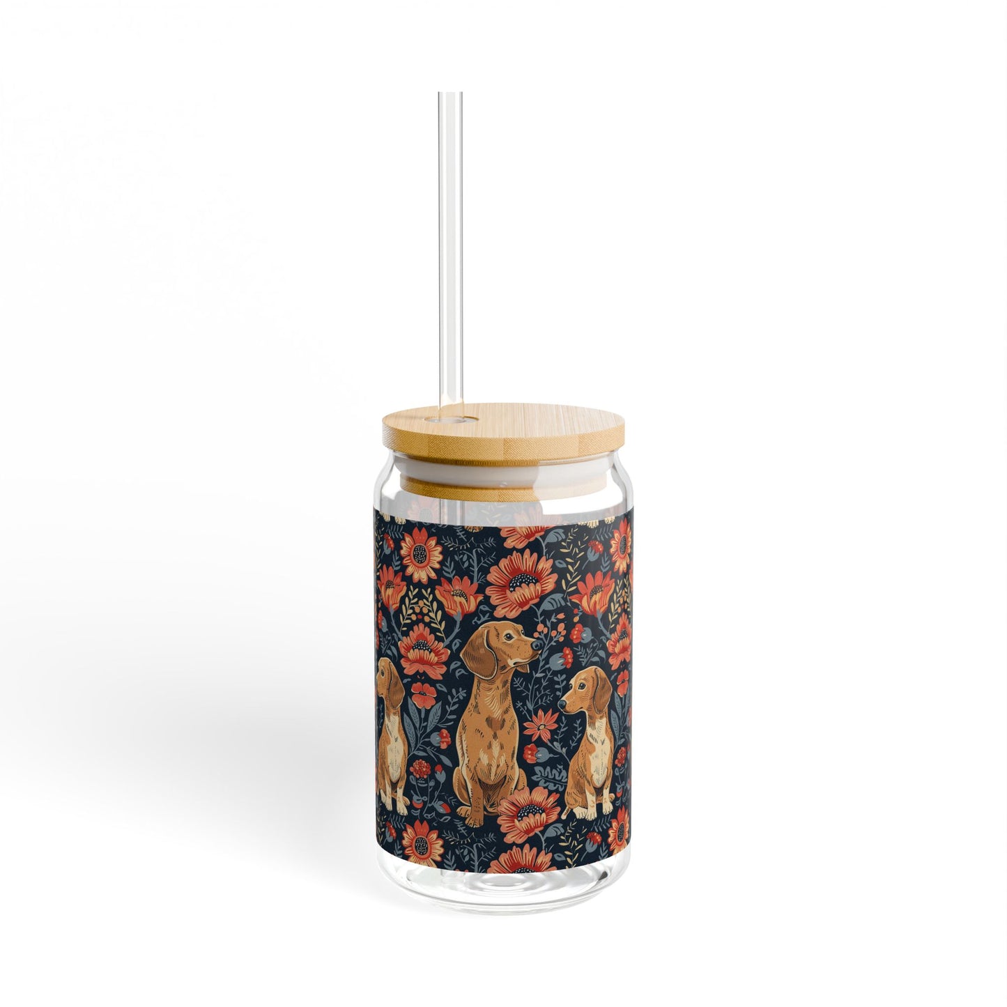 Floral Pawsome Dachsund Delight Sipper Glass