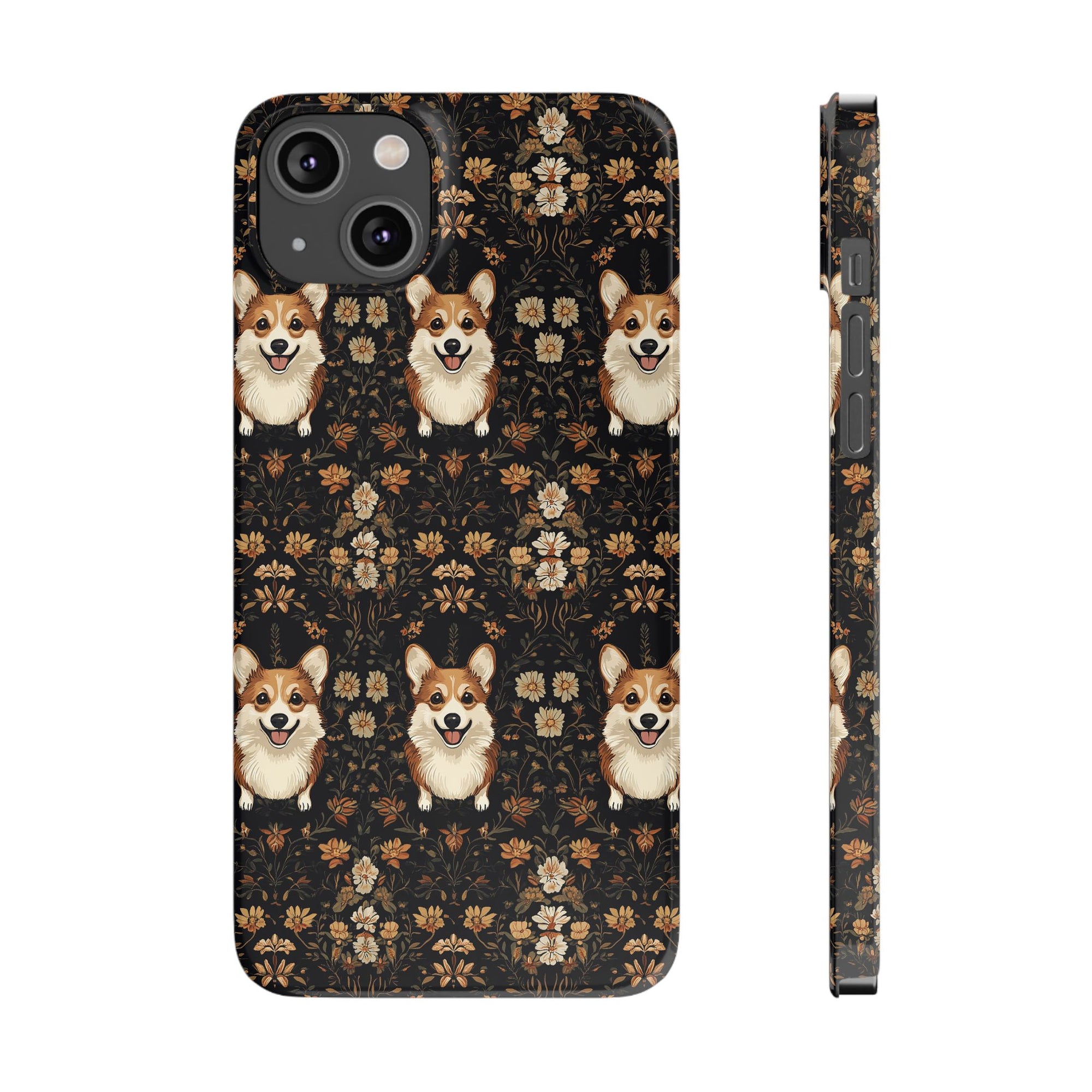 Nighttime Corgi Glow Stride Slim Phone Cases