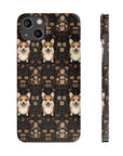 Nighttime Corgi Glow Stride Slim Phone Cases