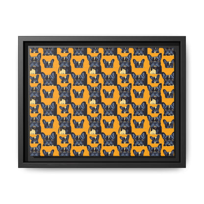 Frenchie Pawsitively Pawsome Peek-a-Boo Perfection Matte Canvas, Framed