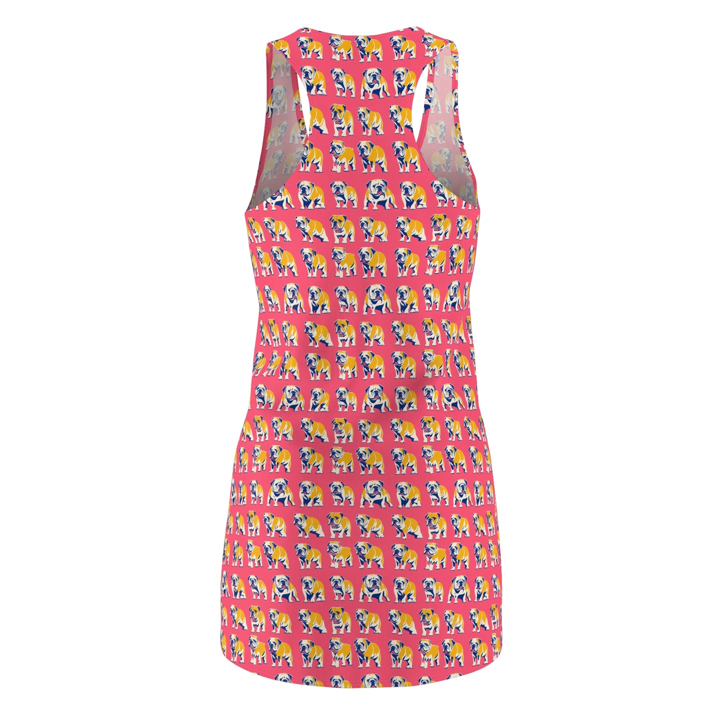 Bubblegum Glamour Bulldog Bouquet Women's Racerback Dress