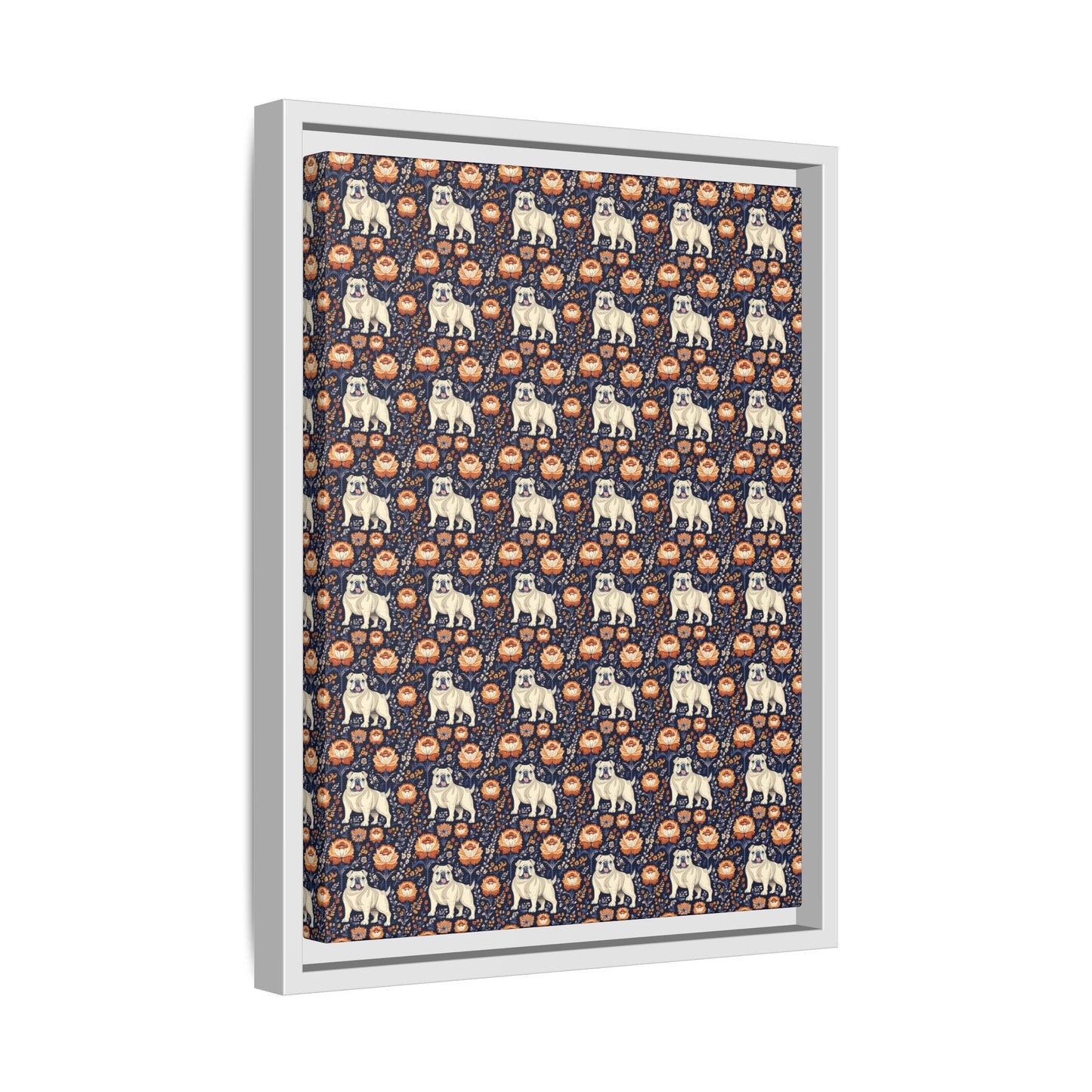 Bulldog Blossom Bonanza Matte Canvas, Framed