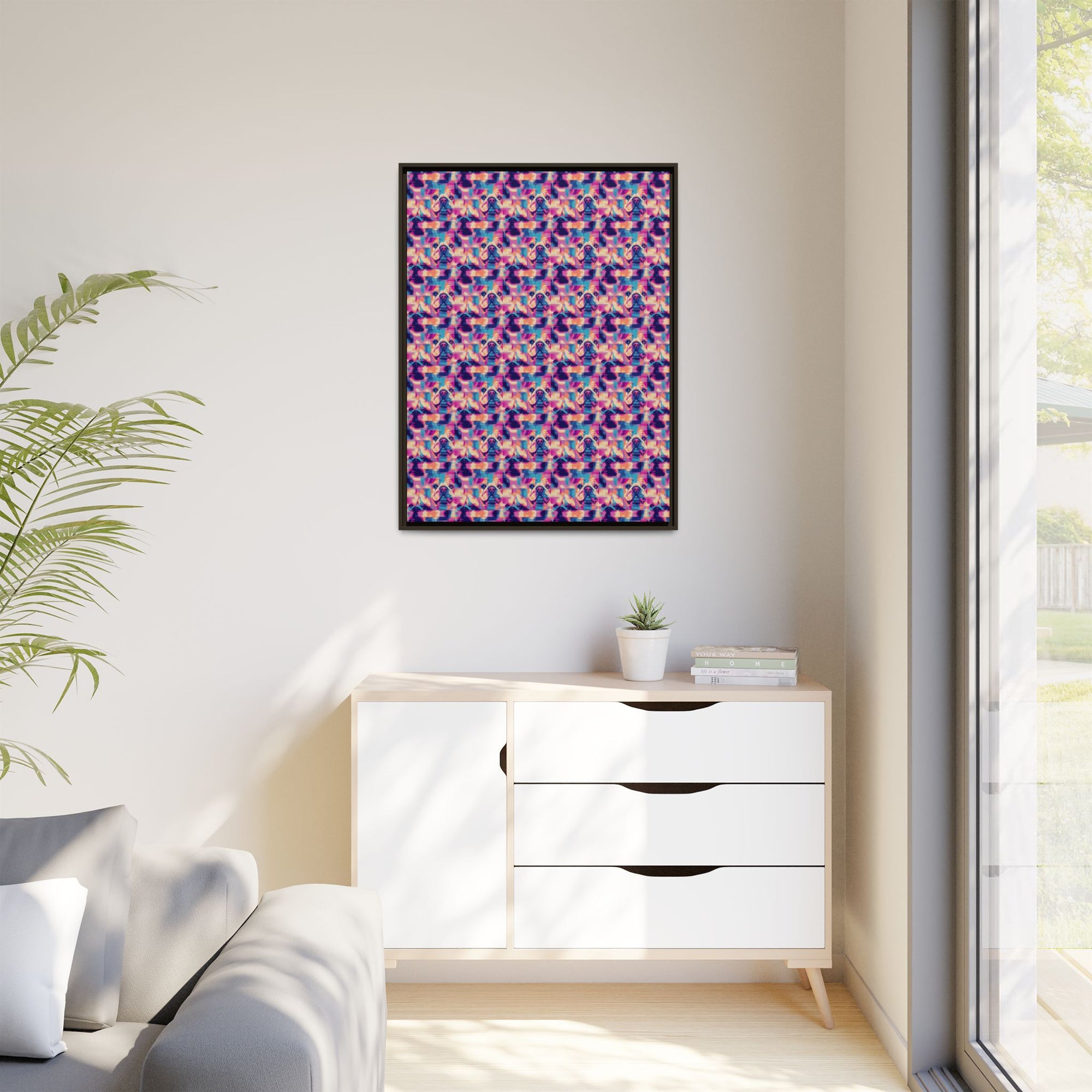 Dazzling Bulldog Chic Matte Canvas, Framed