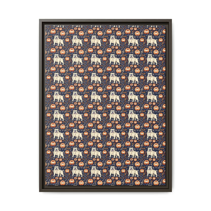 Bulldog Blossom Bonanza Matte Canvas, Framed