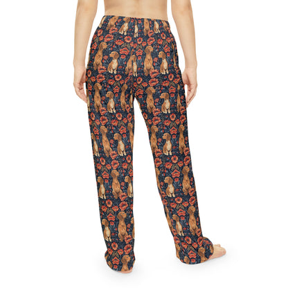 Floral Pawsome Dachsund Delight Women's Pajama Pants