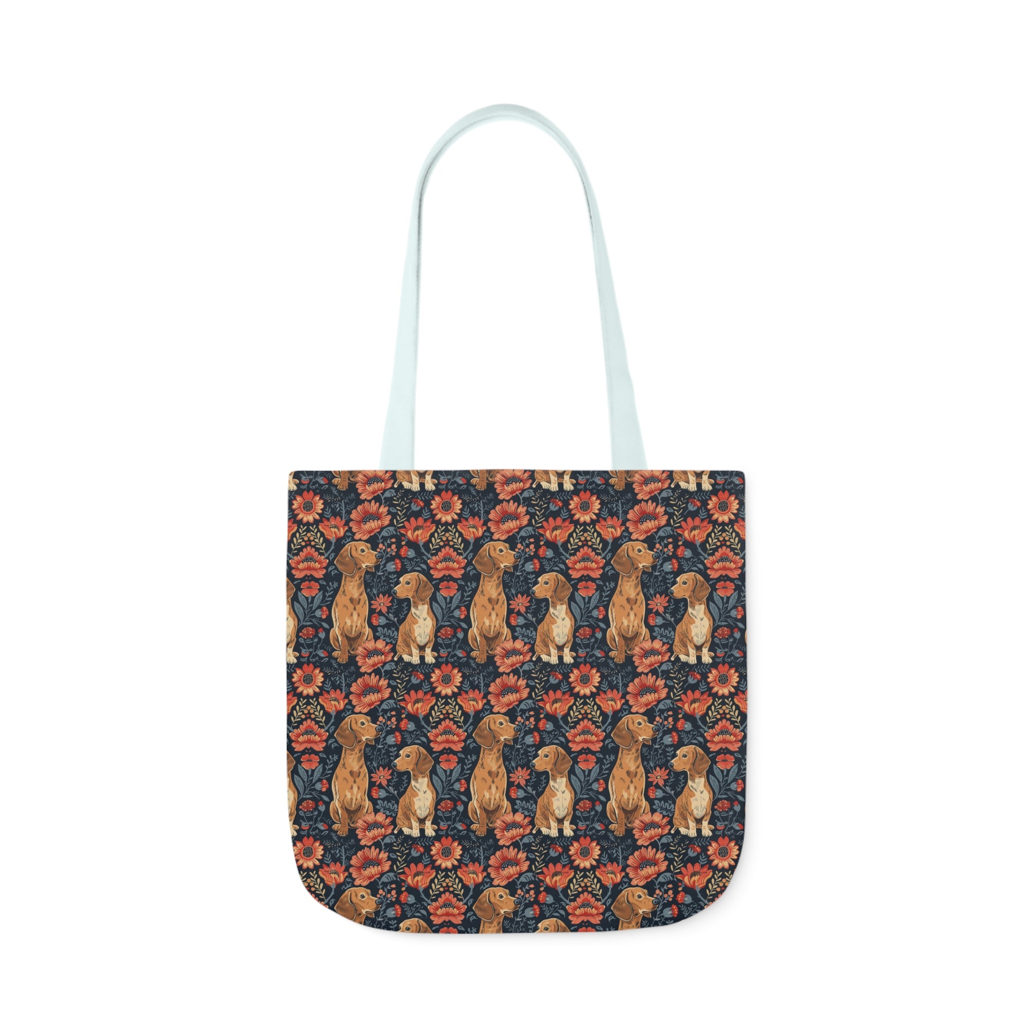 Floral Pawsome Dachsund Delight Canvas Tote Bag