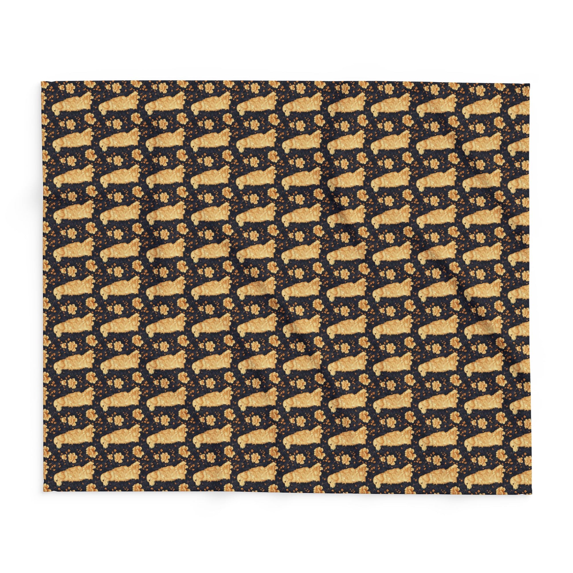 Golden Paws Floral Frenchie Arctic Fleece Blanket
