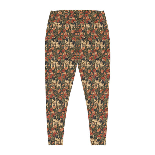 Blooming Pug Paradise Plus Size Leggings