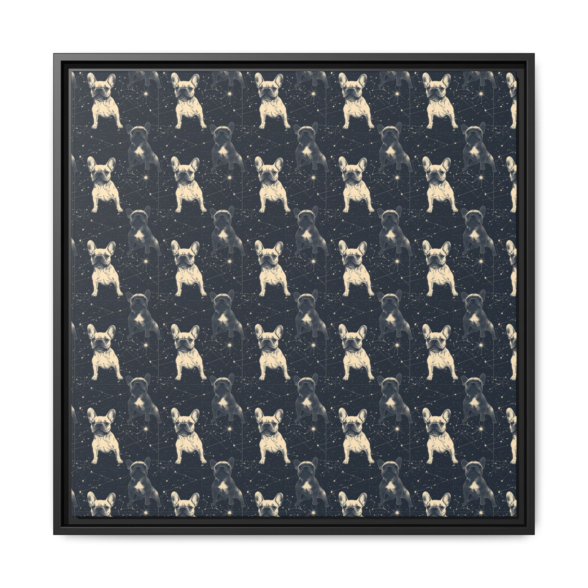 Frenchie Celestial Soar Matte Canvas, Framed