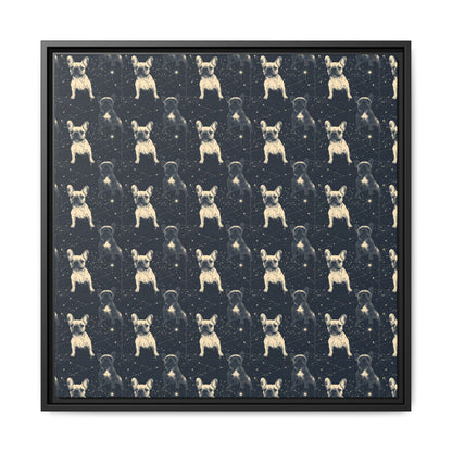 Frenchie Celestial Soar Matte Canvas, Framed