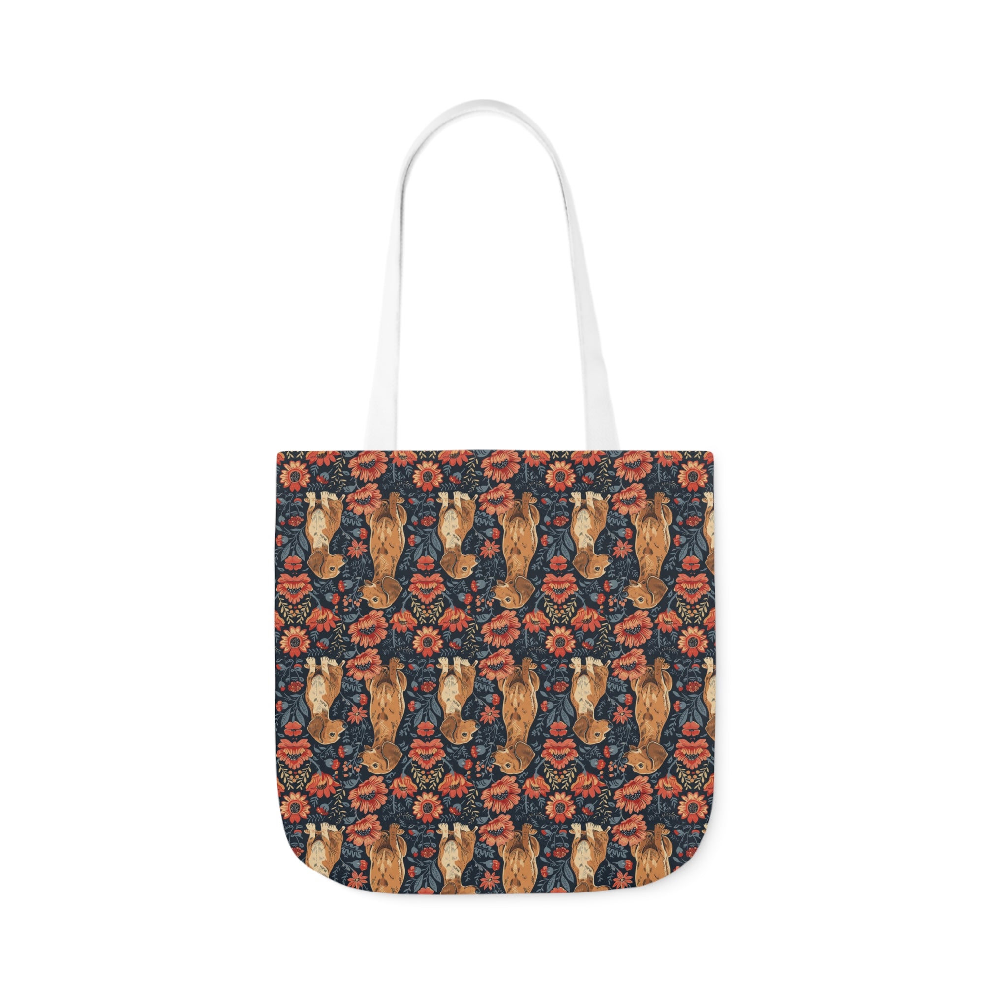 Floral Pawsome Dachsund Delight Canvas Tote Bag