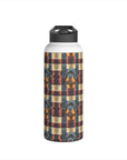 Pawsome Rottweiler Royalty Plaid Stainless Steel Water Bottle