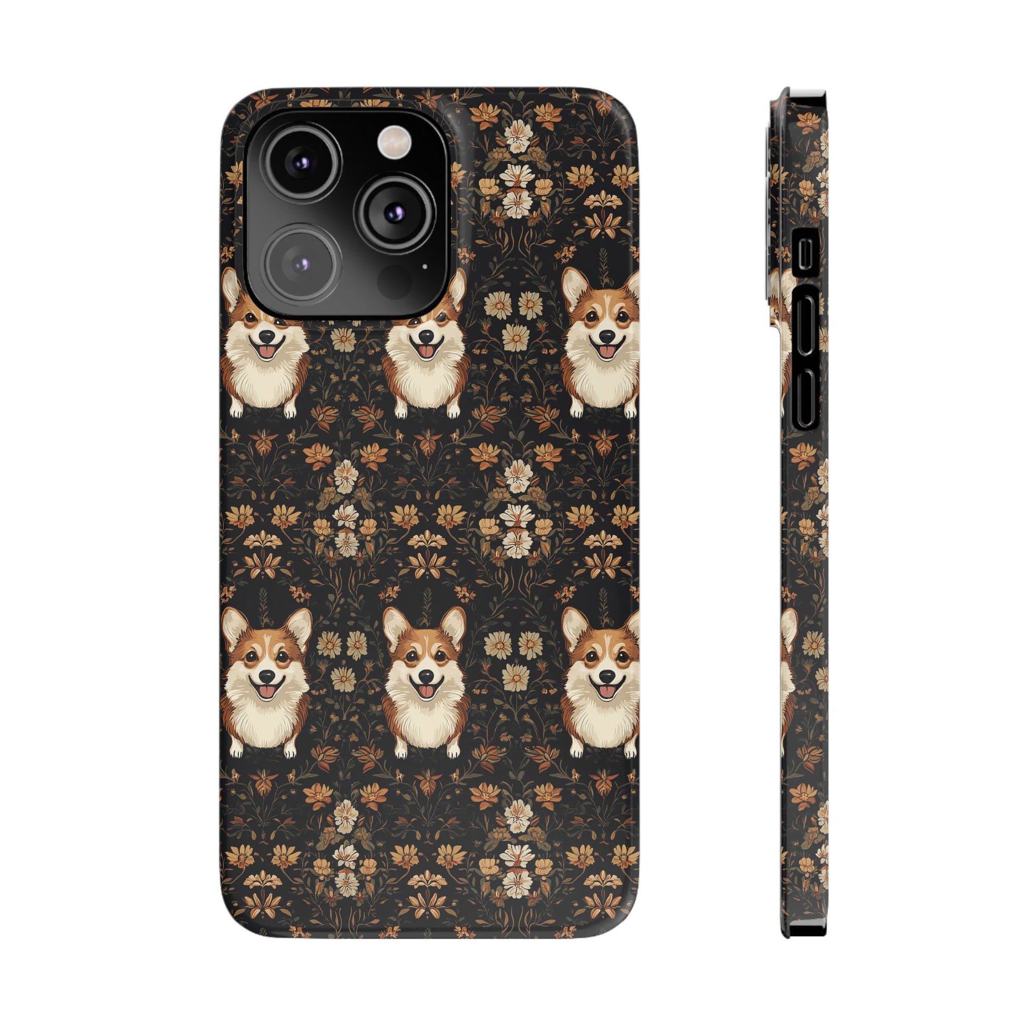 Nighttime Corgi Glow Stride Slim Phone Cases