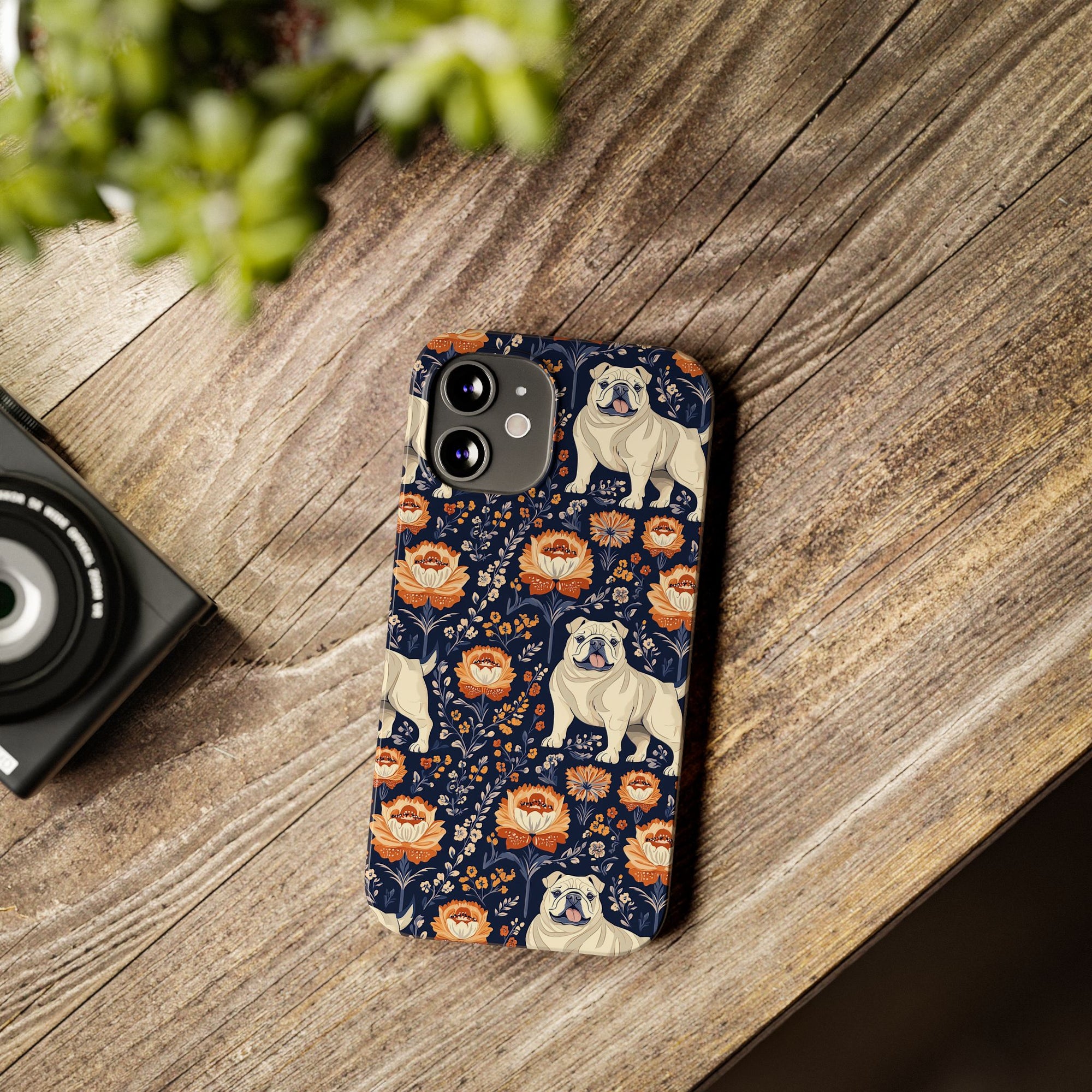 Bulldog Blossom Bonanza Slim Phone Cases