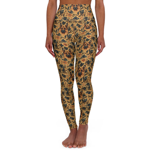 Autumnal German Shepherd Glamour High Waisted Yoga Leggings