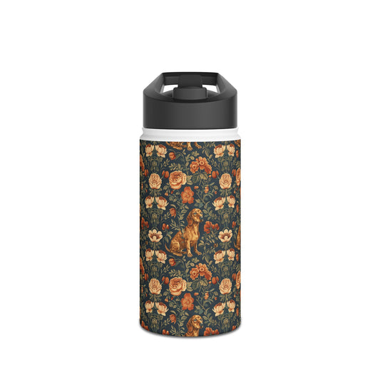 Dazzling Dachsund Blossoms & Foliage Stainless Steel Water Bottle