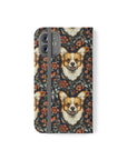 Floofy Corgi Blossom Blast Flip Cases