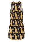 Golden Paws Floral Frenchie Women's Racerback Dress