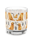 Golden Glamour Paws - Luxe Licks for Regal Retrievers Rocks Glass