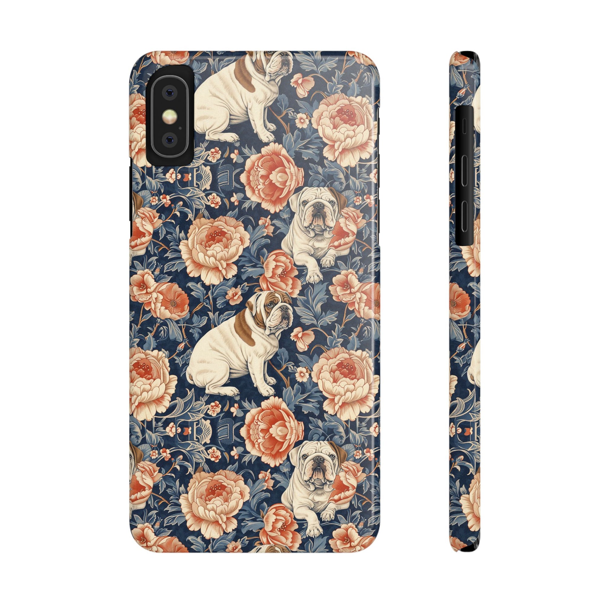 Blooming Bulldog Beauty Slim Phone Cases