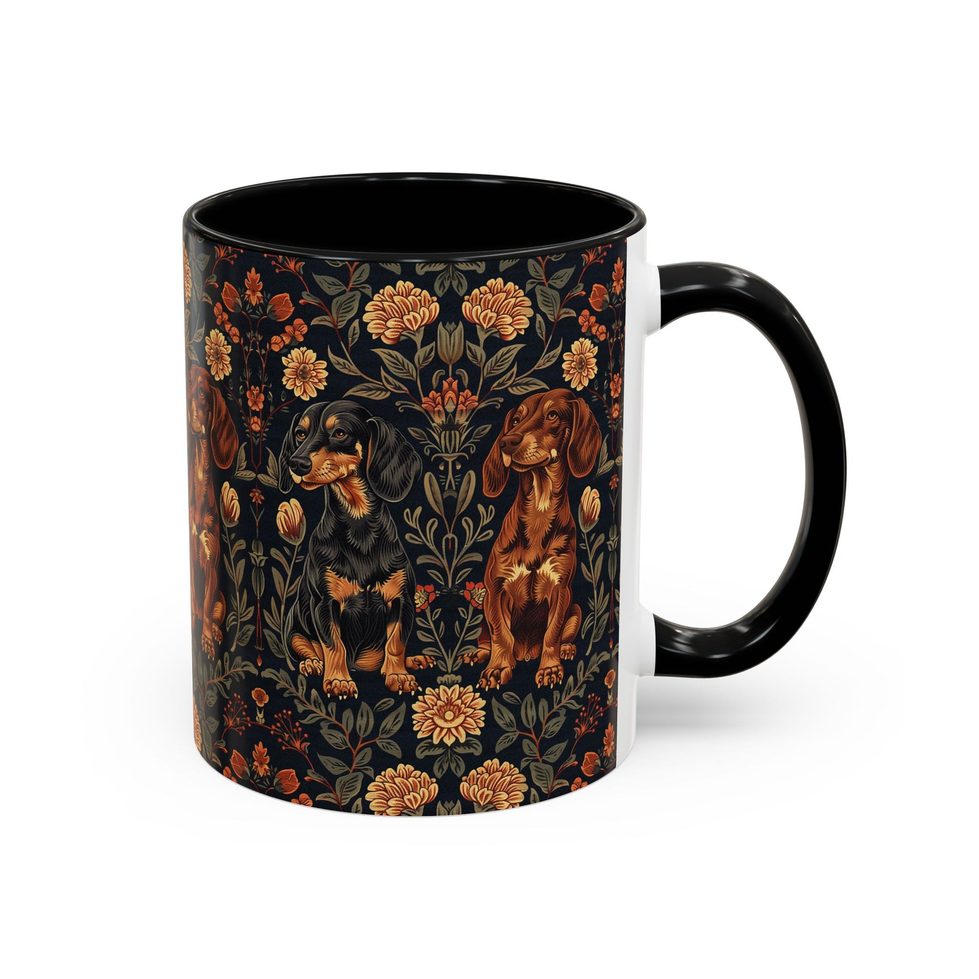 Dapper Dachshund Embroidery Elegance Accent Coffee Mug