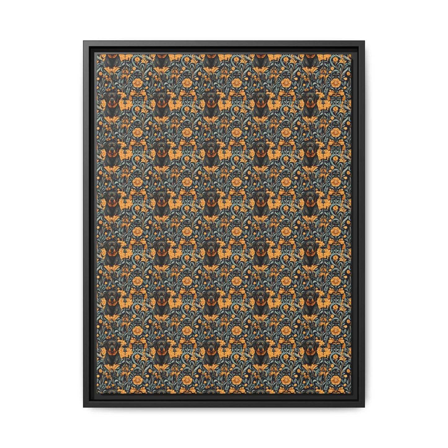 Ruffle Rottie Glamourific Matte Canvas, Framed