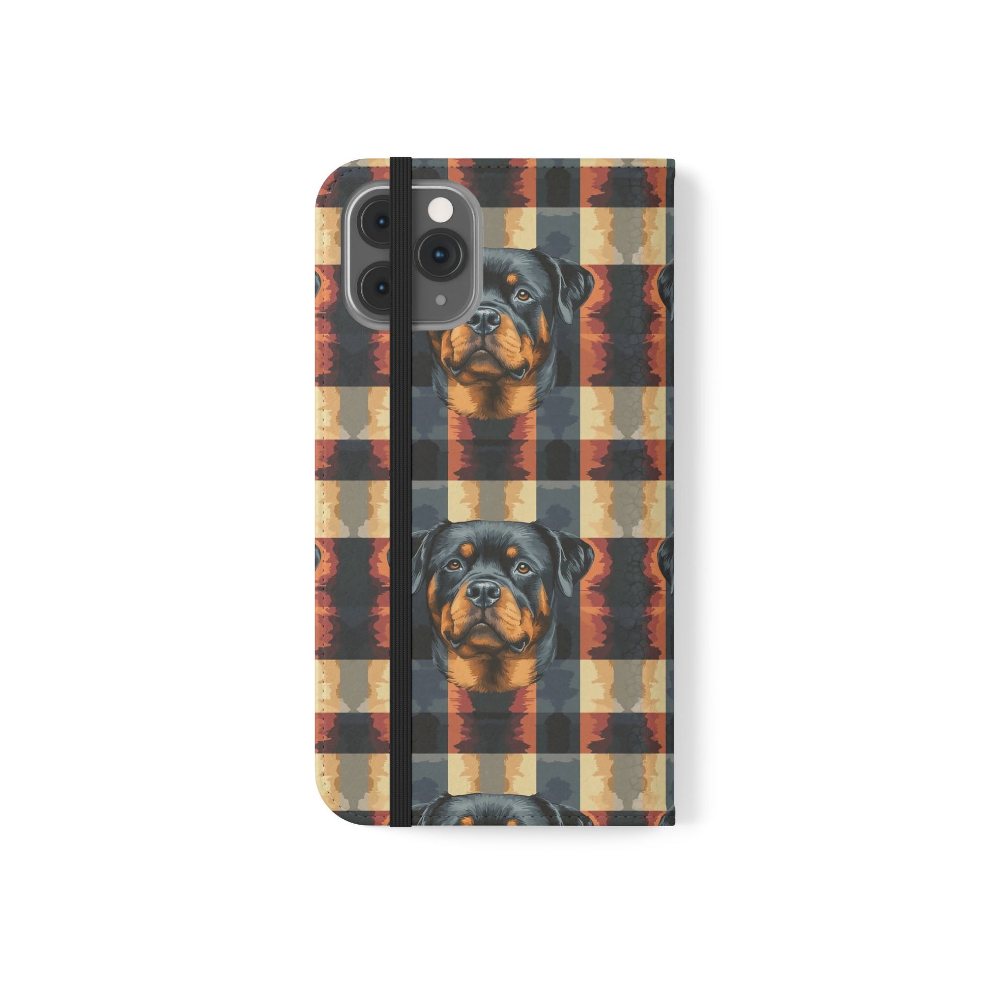 Pawsome Rottweiler Royalty Plaid Flip Cases