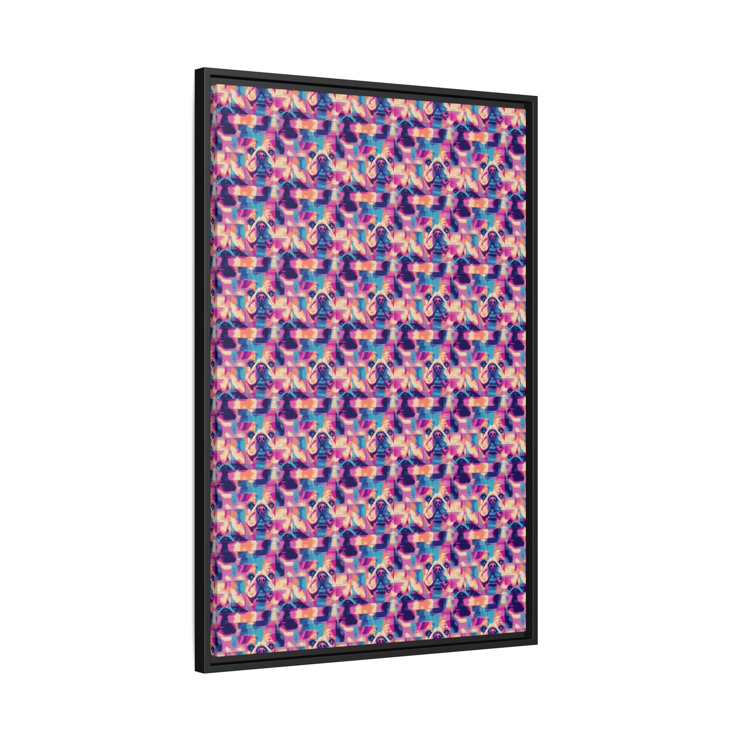 Dazzling Bulldog Chic Matte Canvas, Framed