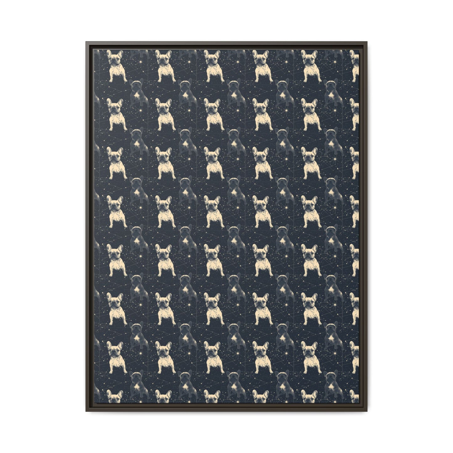 Frenchie Celestial Soar Matte Canvas, Framed