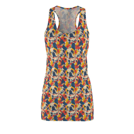 Bloom Pup Frenchietastic Splatter Women's Racerback Dress