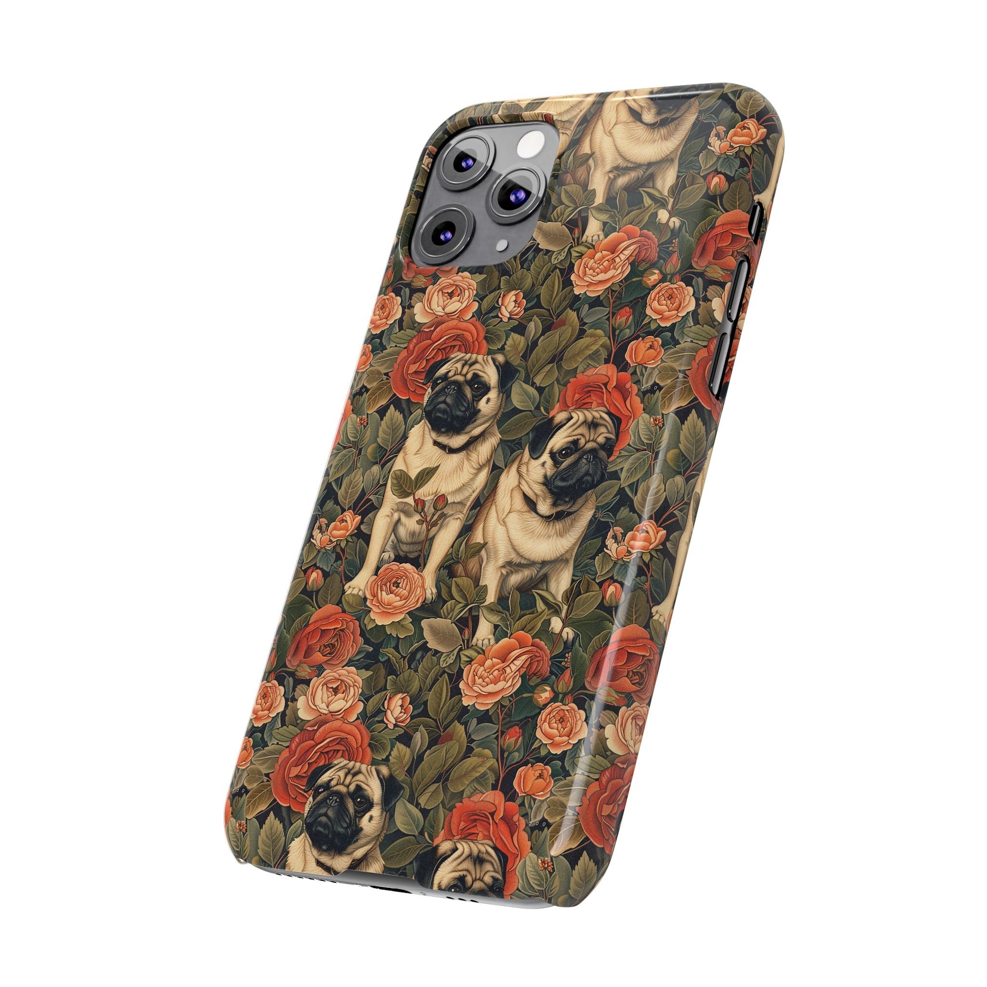 Blooming Pug Paradise Slim Phone Cases